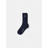 Edmmond Studios Duck Logo Ribbed Crew Socks In Black