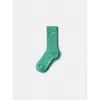Edmmond Studios Duck Logo Ribbed Crew Socks In Green