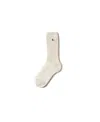 Edmmond Studios Duck Logo Ribbed Crew Socks In White