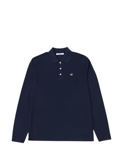 Edmmond Studios Duck Long-sleeve Polo Shirt In Blue