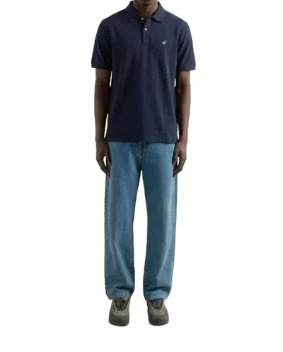 Edmmond Studios Duck Polo Shirt In Navy In Blue