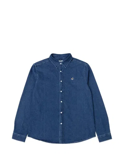 Edmmond Studios Duck Stone-wash Denim Shirt In Multi