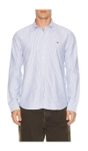 Edmmond Studios Duck Stripe-pattern Shirt In Blue