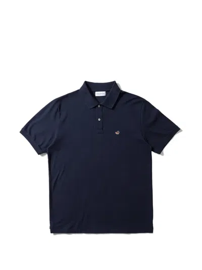 Edmmond Studios Duck-embroidered Polo Shirt In Blue