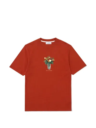 Edmmond Studios Floral-print T-shirt In Brown