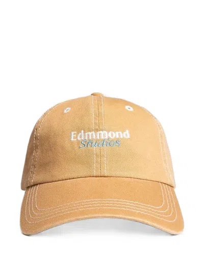 Edmmond Studios Logo-embroidered Contrast-stitch Hat In Orange