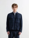 Edmmond Studios Long Sleeve Utility Zip Jacket In Blue