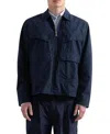 Edmmond Studios Long Sleeve Utility Zip Jacket In Blue
