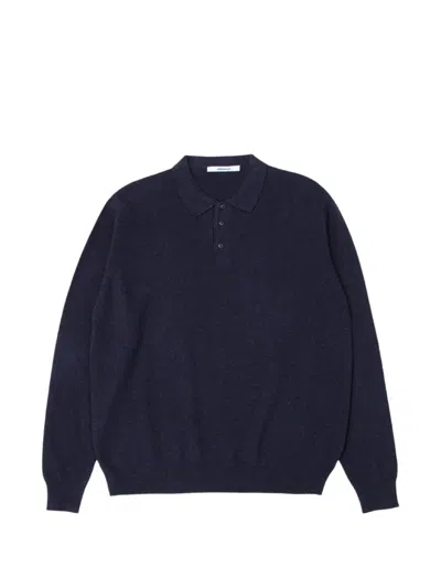 Edmmond Studios Long-sleeve Polo Shirt In Blue