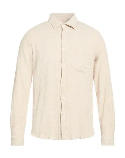 Edmmond Studios Man Shirt Beige Size Xl Cotton, Elastane In Neutral