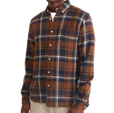 Edmmond Studios Outdoor Night Plaid Shirt In Navy In Blue