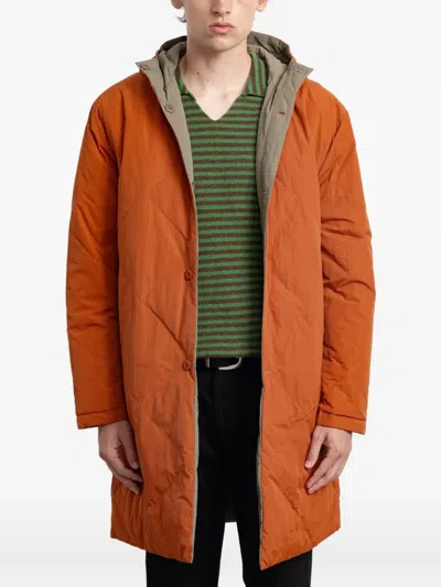 Edmmond Studios Slumback Hooded Coat In Brown