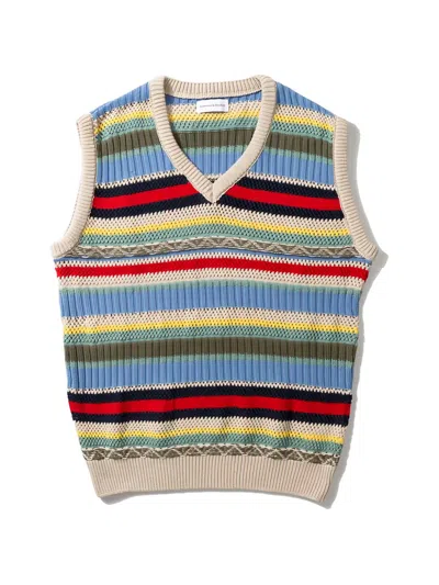 Edmmond Studios Striped V-neck Vest In Multi