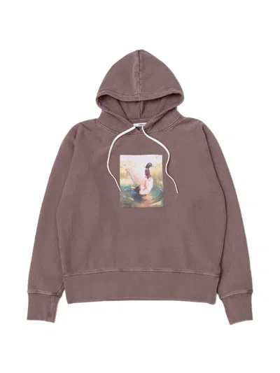 Edmmond Studios Tour Duck-print Hoodie In Brown