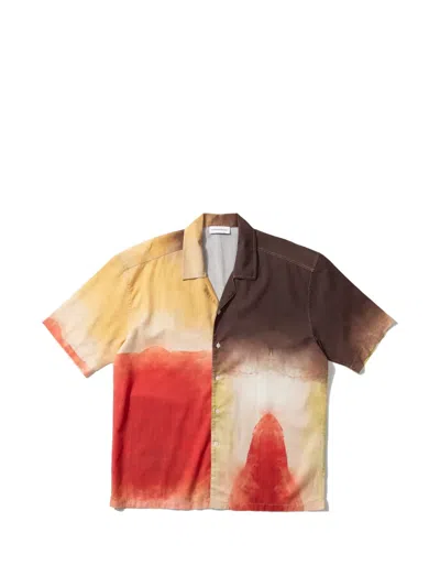 Edmmond Studios Watercolour-print Short-sleeve Shirt In Multi