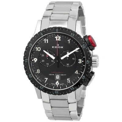 Edox Chronorally 1 Chronograph Quartz Black Dial Men's Watch 10114 3nrm Nr In White