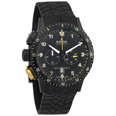 Edox Chronorally 1 Quartz Black Dial Men's Watch 10305 3nj Nj In Black / White