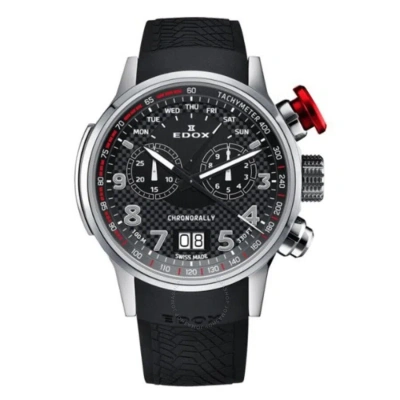 Edox Chronorally  Chronograph Quartz Black Dial Men's Watch 38001 Tin Nro3