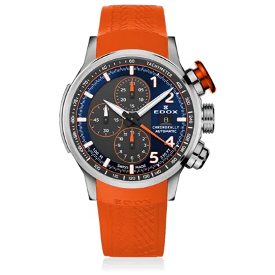 Edox Chronorally Men's Watch In Orange