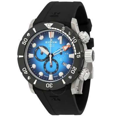 Edox Co-1 Chronograph Quartz Blue Dial Men's Watch 10242 Tin Buidn In Black