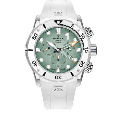 Edox Co-1 Chronograph Quartz Green Dial Men's Watch 10242 Tinbn Vidno In White