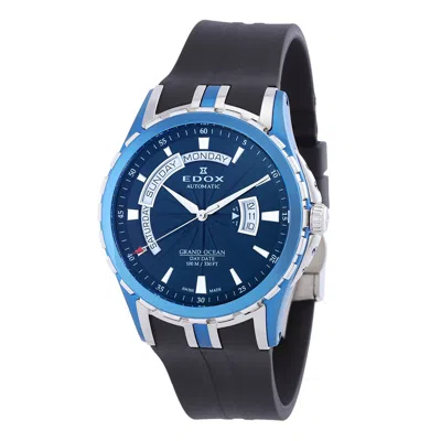 Edox Grand Ocean Automatic Blue Dial Men's Watch 83006 357bca Buin In Black