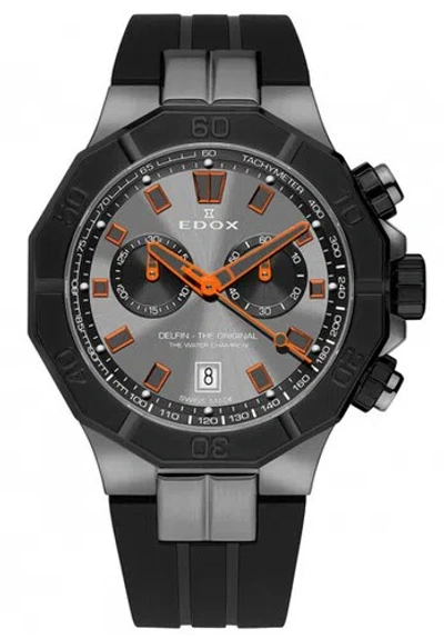 Pre-owned Edox Men 10113-37gnca-gno Delfin The Original 43mm Quartz Watch