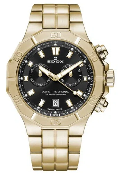 Pre-owned Edox Men 10113-37jm-nid Delfin The Original 43mm Quartz Watch