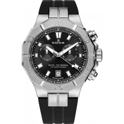 Pre-owned Edox Men 10113-3ca-nin Delfin The Original 43mm Quartz Watch