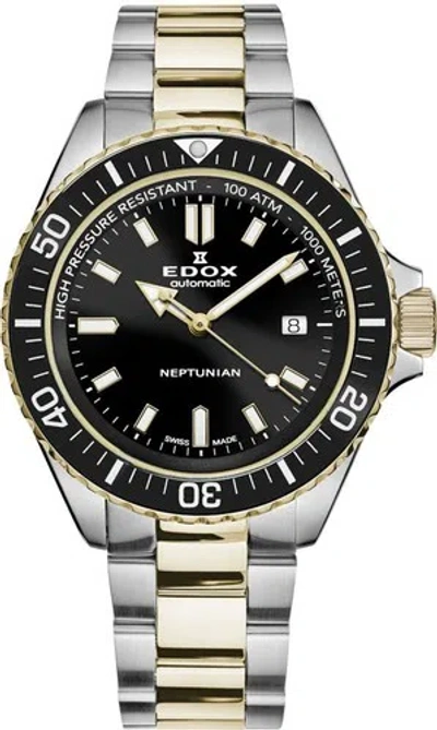 Pre-owned Edox Men 80120-357jm-aid Neptunian 44mm Automatic Watch