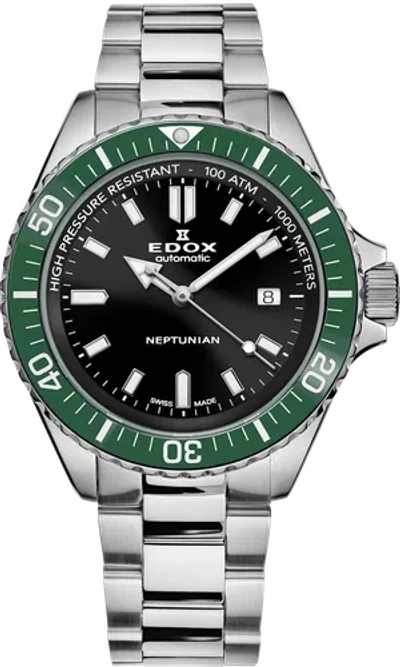 Pre-owned Edox Men 80120-3vm-nin Neptunian 44mm Automatic Watch