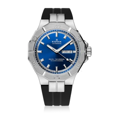 Pre-owned Edox Men 88008-3ca-buin Delfin The Original 43mm Automatic Watch