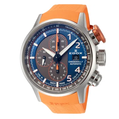 Edox Men's Chronorally 45mm Automatic Watch In Orange