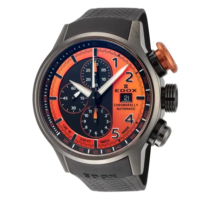 Edox Men's Chronorally 45mm Automatic Watch In Black