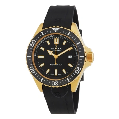 Edox Neptunian Automatic Black Dial Men's Watch 80120 37jc Nid In Yellow