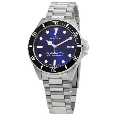 Edox Quartz Blue Dial Stainless Steel Men's Watch 53017 3nm Bui In Neutral