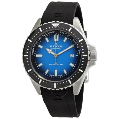 Edox Skydiver Automatic Blue Dial Men's Watch 80120 3nca Buidn In Black / Blue