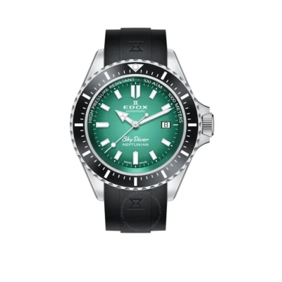 Edox Skydiver Automatic Green Dial Men's Watch 80120-3nca-vdn In Black