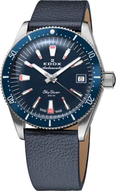 Pre-owned Edox Unisex 80131-3buc-buico Skydiver 38mm Automatic Watch