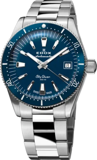 Pre-owned Edox Unisex 80131-3bum-buin Skydiver 38mm Automatic Watch