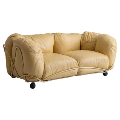 Pre-owned Edra Corbeille Leather Sofa By Francesco Binfare For  In Brown