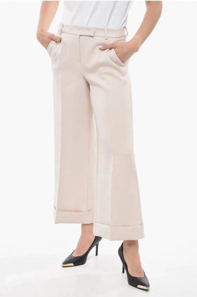 Edra Cuffed Cropped Fit Pants In Neutral