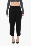Edra Solid Color Single Pleat Cargo Pants