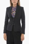 Edra Solid Color Two-buttons Blazer In Blue