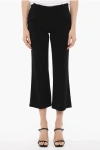 Edra Straight Leg Cropped Pants With Side Closure