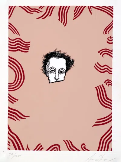Eduardo Arranz-bravo De Laguna ''cabeza Loca'' Screenprint On Paper, 13'' X 10'' In Neutral