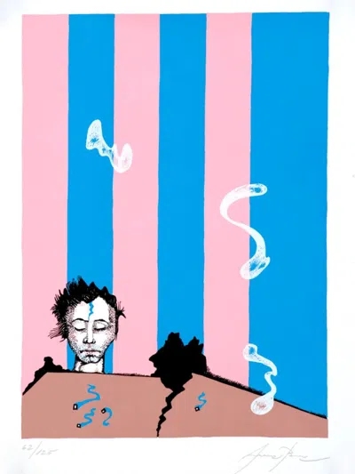 Eduardo Arranz-bravo De Laguna ''celeste Y Rosa'' Screenprint On Paper, 13'' X 10'' In Neutral