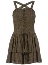 Edun Pleated Dress In Brown
