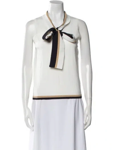 Pre-owned Edward Achour Crew Neck Sweater In White