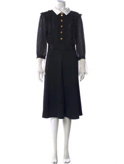 Pre-owned Edward Achour Knee-length Dress In Black